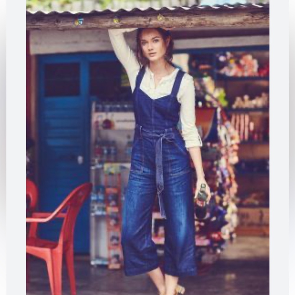 7 For All Mankind Denim Culotte Jumpsuit Size 26